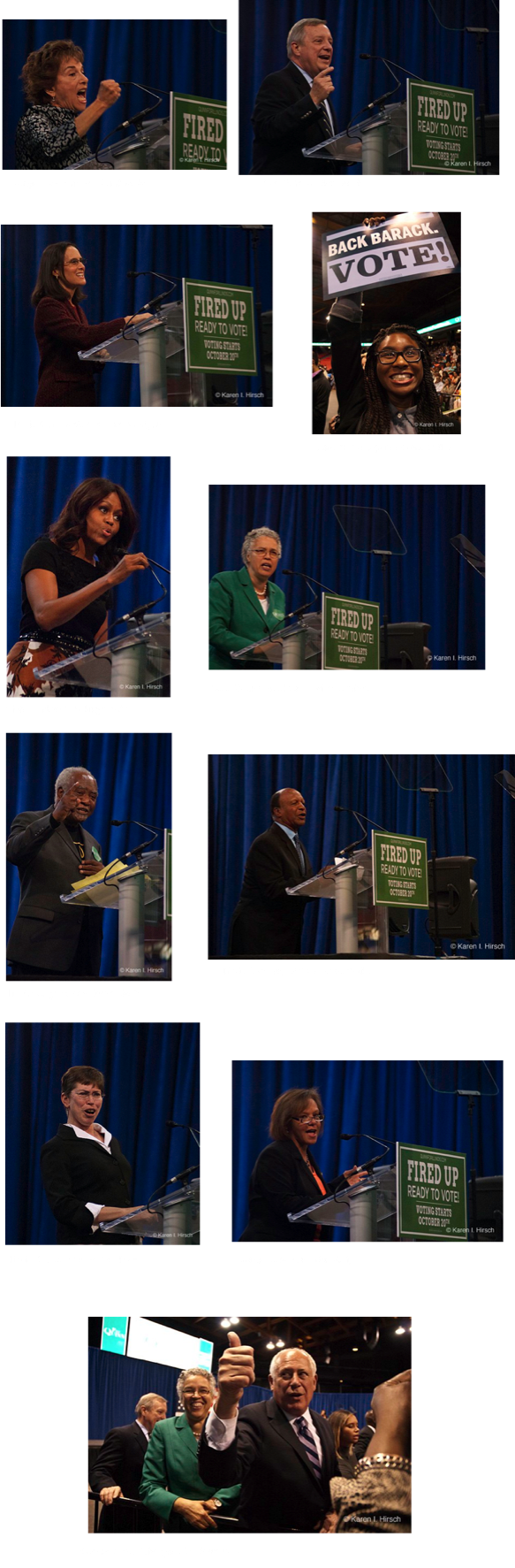 Various Democratic politicians at the podium