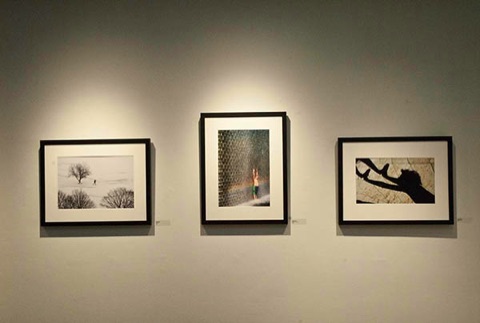 Wall display of 3 photos at Martha Schenider Gallery