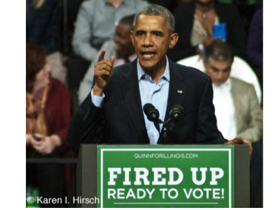 President Barack Obama at political rally