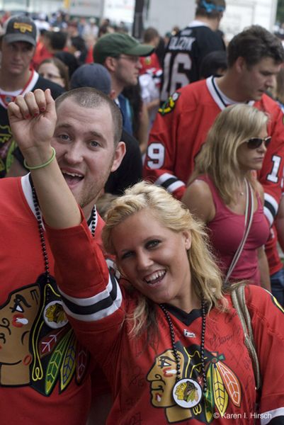 Black Hawk Fans - at Black Hawks Celebration Rally