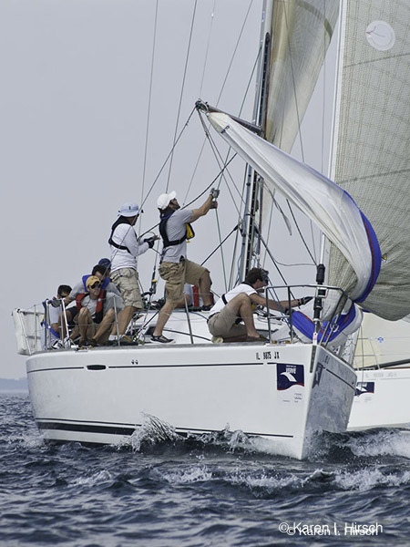 Mark rounding sailboat race