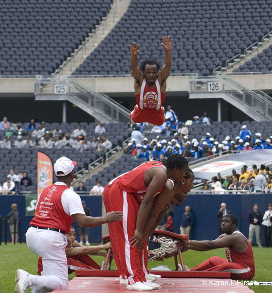 Jesse White tumbers at Soldier Field
